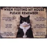 TIAKI Dekoschild "Katzenhausregeln" zum Aufhängen - 1 Stück