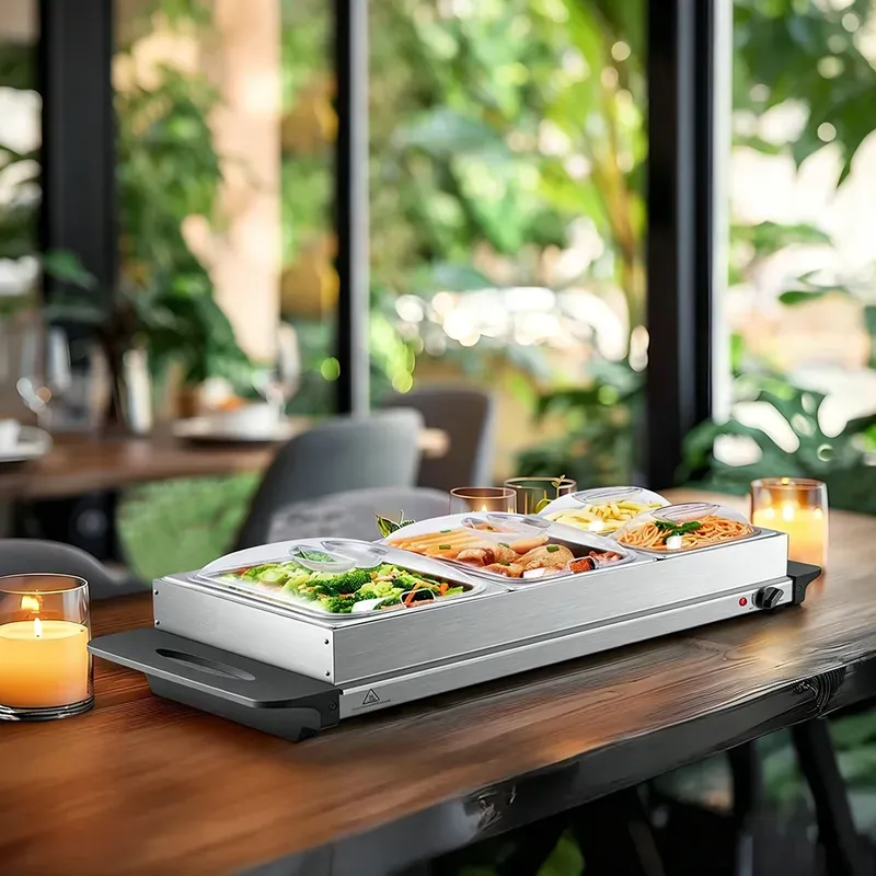 Huacan Edelstahl-Buffet-Isolierplatte, geeignet für Restaurants, 1 Stück