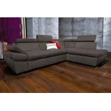 exxpo - sofa fashion Ecksofa EXXPO - SOFA FASHION "Salerno, Funktionssofa, hoher Sitzkomfort, Breite 268cm, L-Form", grau (anthrazit), B:268cm H:77cm T:204cm, NaturLeder;Primabelle-Microfaser (100% Polyester);Luxus-Kunstleder, Sofas, Ecksofa, inkl.