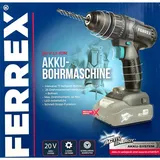 Ferrex 20 V Akku Bohrmaschine Akkuschrauber Bohrschrauber + 17 tlg. Bit & Bohre