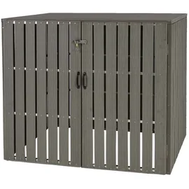 Mendler WPC-Mülltonnenverkleidung HWC-J28 2er-/4er grau