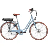 Saxonette E-Bike Cityrad Saxonette Style Plus 2.0, 3 Gang, Nabenschaltung, Frontmotor, 375 Wh, (mit Akku-Ladegerät), Pedelec, Elektrofahrrad für Damen u. Herren blau 45 cm