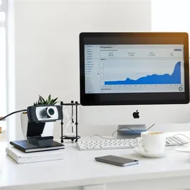 cadorabo Webcam 1080P in SCHWARZ Mit Mikrofon USB 2.0 Webkamera mit drehbarem Clip