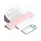 Phomemo M08F A4 Tragbarer Thermodrucker, Pink Bluetooth Wireless Drucker, Thermodrucker ohne Tinte für Smartphone & PC, unterstützt 210x297mm A4 Thermopapier Mobile Drucker