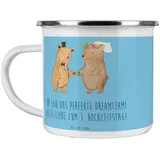 Mr. & Mrs. Panda Becher 3. Hochzeitstag Lederhochzeit Dreamteam - Geschenk, Emaille, Hochwertige Verarbeitung