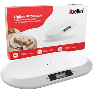Belko® Digitale Babywaage – Flache Stillwaage bis 20 kg für Babys, Kinder & Tiere – Präzise Säuglingswaage & Tierwaage mit LCD-Display