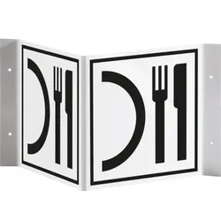 Schild I Tür-Nasenschild Piktogramm Kantine, Kunststoff, 150x150mm