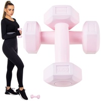 SPRINGOS Hanteln Set Hexagonal Bitumen Kurzhantel Gewichte Bodybuilding Fitness Gymnastik - Rosa 2x 0,5 kg