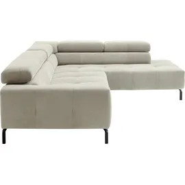 Home Affaire Ecksofa HOME AFFAIRE "Claya, L-Form, incl. Kopfteilverstellung, Breite 276 cm", beige (sand), B:276cm H:71cm T:219cm, 95% Polyester, 5% Nylon, Sofas, Ecksofa, wahlweise elektrischer Sitzvorzug