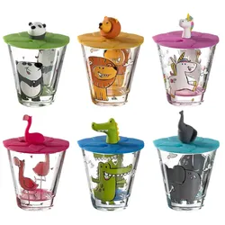 Leonardo Bambini Kinderbecher mit Deckel 6er Set bunt 