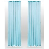 BestLivings 2er Pack Gardine Transparent Noella Universalband, Größe: 140 x 145cm (türkis - Blau