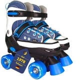 Best Sporting Rollschuhe Kinder I Rollschuhe größenverstellbar 36-39 I robuste Inliner für Jugendliche mit Bremse I Jeans - blau - weiß I Rollerskates Schuhe Kinder I Inliner mit 4 Rollen