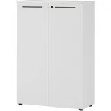 Lomadox Büroschrank Aktenschrank abschließbar Lichtgrau 80x120x40 cm
