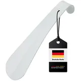 bremermann Schuhlöffel Schuhlöffel, Reise-Schuhanzieher, klein 16cm, aus Metall - weiß weiß
