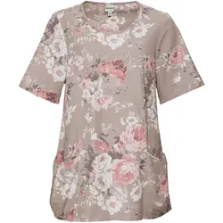 Baumwoll-Bluse, Druck beige, 40