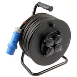 Profi Camping Kabeltrommel CEE Stecker Außen H07RN-F Gummileitung 3g1,5 50m schwarz