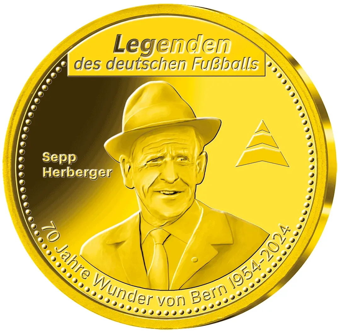 Gold-Gedenkprägung "Sepp Herberger - 70 Jahre Wunder von Bern"