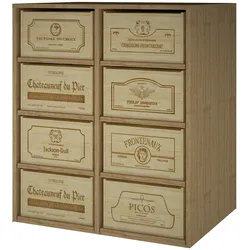 Godello Serie Weinregal aus massiver Eiche 8 Holzkisten