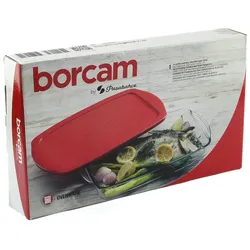 Borcam - Auflaufform, Backform, Servierform rechteckig aus Glas mit Deckel