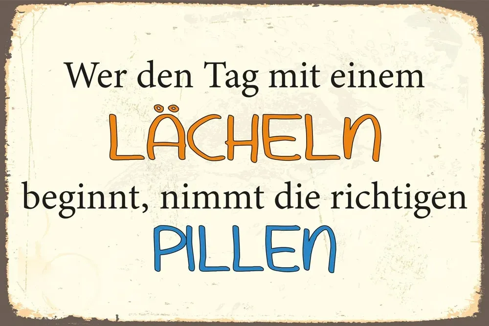 Metallbild QUEENCE "Lächeln", schwarz (farbe bild(er): schwarz), B:30cm H:20cm, Metall, Stahl, Bilder, Stahlschild, Blechschild, Sprüche, Texte, witzig