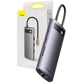 Baseus Metal Gleam 8in1 USB-C zu 3x USB 3.1 + HDMI + USB-C PD + RJ45 + microSD/SD