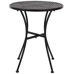 Bolero runder Bistrotisch in schlankem Design Stahl schwarz 60cm