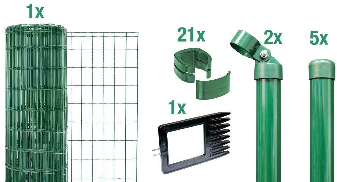 Alberts Zaun-Set Fix-Clip Pro zum Einbetonieren, 80 - 150 cm Höhe, 10 - 100 m Länge, Komplettset