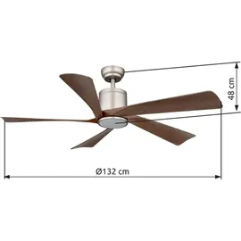 GLOBO Modesto 132 cm Deckenventilator Grau