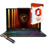 MSI Cyborg 17, Intel Core i7, 32GB DDR5-RAM, 1000GB SSD, Windows 11 Pro + MS Office 2024 Pro (17,3"), Gaming, Displayport, beleuchtete RGB Tastatur, - Schwarz
