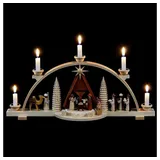 Kleinkunst aus dem Erzgebirge® Müller Kleinkunst GmbH Seiffen Schwibbogen Christi Geburt mit Krippe natur, original Erzgebirge MU 12418
