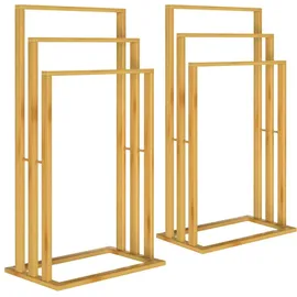 CASARIA CASARIA® 2er Set Handtuchhalter Bambus Handtuchständer Freistehend