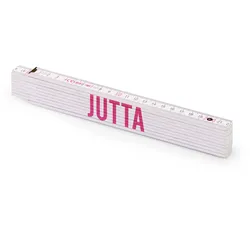 Personalisierter Zollstock | Metrie 2m Block 52 | mit weiblichen Namen Name: Jutta