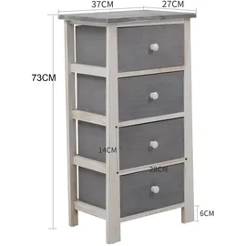 Mobili Rebecca Kommode 73 x 27 x 37 cm Grau / Weiß