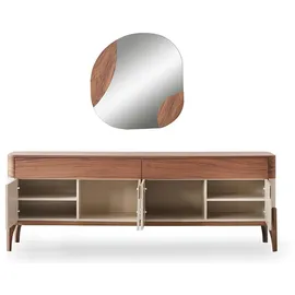 JVmoebel Sideboard 52 x 82 x 215 cm Braun