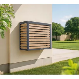 Westmann Boxa S Verkleidung Wärmepumpe Holzoptik Anthrazit 100x56x97 cm