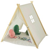 SoBuy Spielzelt Zelt für Kinder mit 2 Türen und einem Fenster Spielhaus weiß