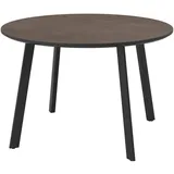 Ambia Garden Gartentisch, Anthrazit, Metall, Glas, Keramik, rund, Flachrohr, 120x75x120 cm, Gartenmöbel, Gartentische, Gartentische