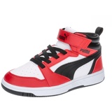 Puma Unisex Kinder Rebound V6 MID AC+ PS Sneaker, White Black-for All TIME RED,