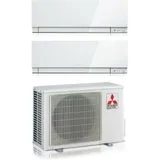 Mitsubishi - electric dual split inverter klimagerät serie kirigamine zen white msz-ef 7+12 mit mxz-2f42vf r-32 wi-fi integrated farbe weiß 7000+12000