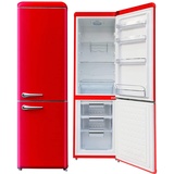 Wolkenstein Retro Kühl-Gefrierkombination Kühlschrank WKG265RT FR 250L Rot I 50er Jahre Look I 4**** Gefrierfach I Höhe 188cm I Breite 55cm I 41 dB I sparsamer Energieverbrauch von nur 201 kWh/Jahr