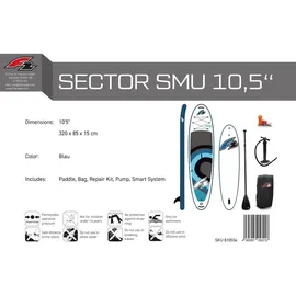 F2 SUP Stand Up Paddle Board Sector SMU 320 x 10,5 cm Blau