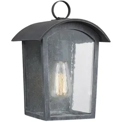 Licht-Erlebnisse Wandaußenleuchte CADORA Asch-Schwarz Kunststoff-Epoxidharz-Verbund Regenglas IP44 LE57418