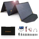 FlexSolar 120 W faltbares Solarpanel-Kit mit Solarregler, tragbares Solarladegerät für den Außenbereich mit USB-/Typ-C-Ausgängen des Reglers für Wohnwagen, Wohnmobile, Kraftwerkshandys