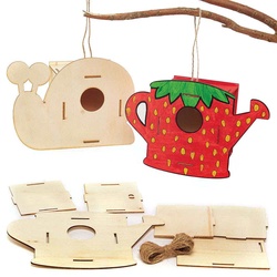Vogelhaus "Schnecke & Gießkanne"  aus Holz (pro Set 2) Basteln mit Holz