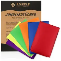 Diabolo Freizeitsport Jongliertücher 6er Set (6 Farben), 60x60cm, Chiffontücher