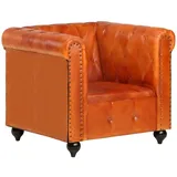 vidaXL Chesterfield-Sessel Hellbraun Echtleder