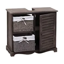 Mendler Waschbeckenunterschrank 60 x 65 x 31 cm Braun/Grau
