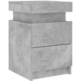 vidaXL Nachttische mit LED-Leuchten 2 Stk. Betongrau 35x39x55 cm