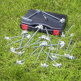 PRO PLUS ProPlus 365014 Satz Zeltheringe 20cm, Metall, schraubbar, mit Kunststoffhaken, Adapter