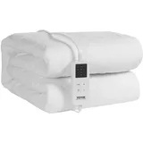 Vevor Beheizte Matratzenauflage, 150 x 80 cm, Bettwärmer mit 4 Heizstufen, 12-Stunden-Timer, 8-Stunden-Abschaltautomatik, rundum elastische Taschen, Matratzenauflagen aus gebürstetem Stoff